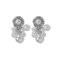 Boucles d'oreilles perle incrustées de métal exagérées à la mode tempérament goutte d'oreille perle irrégulière - argent