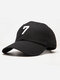 Unisex Cotton Number 7 Pattern Three-dimensional Embroidery Fashion Sunshade Baseball Caps - Black