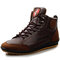 Men Retro Color Blocking Non Slip Casual Ankle Boots - Dark brown