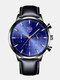 7 Colors Stainless Steel Leather Men's Casual Business Multifunctional Luminous Calendar Quartz Watch - #04