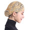 Women Muslim Head Coverings Shiny Lace Headscarf Hat Islamic Cap - Yellow