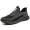 Men Knitted Fabric Non Slip Working Casual Safety Shoes - Black