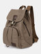 Vintage Canvas Drawstring Large Capacity Travel 15 Inch Multi-Carry Bag Backpack For College Students Men Women - Coffee