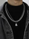 2 Pcs Trendy Fashion Hip-hop Multi-layers Capital Alphabet Letter Shape Titanium Stainless Steel Necklace - R