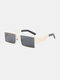 Óculos de sol unissex moda simples ao ar livre anti-uv personalidade quadrado portátil - Ouro