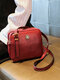 Retro Faux Leather Crossbody Bag Watherproof Shoulder Bag - Wine Red