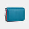 Women Genuine Leather RIFD Multifunctional 12 Card Slots Photo Card Money Clip Wallet Purse Coin Purse - Blue