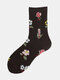 5 Pairs Unisex Cotton Jacquard Variety Of Floral Leaves Pattern Simple Breathable Tube Socks - #06