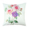 Imitation Silk Cushion Cover Green Leaf Flowers Waist Pillow Case Home Car Sofa Decor - #4