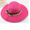 Women Summer Beach Wide Large Brim Sun Hat Visor Cap - Rose Red