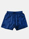 Calzoncillos tipo bóxer con cintura elástica para hombre, 7 colores, seda tailandesa, pantalones cortos - azul