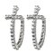 Fashion Curved Cross Stud Earrings 18K Gold Platinum Plated Anallergic Diamond Earrings for Women - Silver