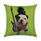 3D Cute Dog Pattern Linen Cotton Cushion Cover Home Car Sofa Office Cushion Cover Pillowcases - #22