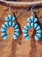 Vintage Brief Geometric-shape Alloy Turquoise Earrings - #01