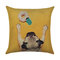 3D Cute Dog Pattern Linen Cotton Cushion Cover Home Car Sofa Office Cushion Cover Pillowcases - #1