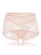 Sexy Soft Transparent Lace Embroidery Hollow Mid Waisted Thin Panties - Nude