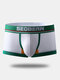 Men Chrismas Funny Cotton Boxers Comfy Sexy Contrast Color Underwear With Pouch - White