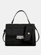 2 PCS Women Faux Leather Multi-Carry Large Capacity Tote Handbag Fashion Phone Bag Shoulder Bag - Black