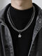 2 Pcs Trendy Fashion Hip-hop Multi-layers Capital Alphabet Letter Shape Titanium Stainless Steel Necklace - S
