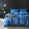 Luxury Concise Nordic Style Bedding Set Twin Queen King Size Quilt Cover Pillowcase - Navy Blue