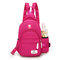 Casual Nylon Lightweight Outdoor Travel Chest Bag Shoulder Bag Backpack For Women - Rose Red