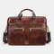 Men Genuine Leather Multi-pocket 14 Inch Laptop Bag Briefcase Business Handbag Crossbody Bag - #08
