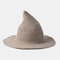 Cashmere Wool Funny Witch Hat Party Festival Knit Fedora Hat - Camel