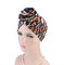 Womens Ethnic Style Beanies Cap Casual Cotton Solid Bonnet Hat - Orange