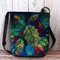Women Colorful Leaf DIY Lamb Hair Bag Crossbody Bag - Blue