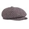  Men Women Vintage Knit Cotton Beret Cap Stripe Hat Winter  Warm Folding Newsboy Cap  - Black