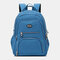 Women Canvas Multifunction Waterproof Casual Patchwork Backpack - Blue