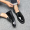 Men Stylish Microfiber Leather Slip Resistant Slip On Casual Shoes  - Black