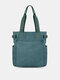 Women Canvas Brief Large Capacity Handbag Daily Light Weight Casual Shoulder Bag - Green