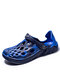 Men Outdoor Garden Slippers Summer House Hole Beach Water Slippers Sandals - Blue