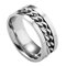 Titanium Steel Rotating Chain Rings Fashion Style Steel Rings For Men - Silver