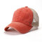 Baseball Cap Washed Cotton Multicolored Solid Color Adjustable Sunshade Hat - Orange