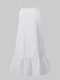 Solid Color Straps Plus Size Ruffle Short Dress for Women - White