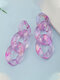 Boucles d'oreilles de couleur dégradé transparent ethnique vintage en résine acrylique - violet
