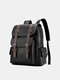 15.6 Inch Laptop Backpack Large Capacity Vintage Buckle Backpack - Black