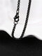 Trendy Simple Square Pearl Chain Stainless Steel Necklace - Black