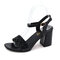 Women Open Toe Large Size  High Heels  Sandals - Black