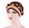 Chiffon Cow Louver Beanie Fold Hat Soft Adjustable Headdress Headscarf - Dark Coffee