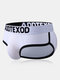 Men Padded Briefs Sexy Butt Lifting Cotton Comfortable Patchwork Pouch Detachable Pad Underwear - White