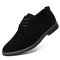 Men British Style Suede Oxfords Lace Up Business Formal Casual Shoes - Black