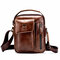 Bullcaptain Genuine Leather Business Messenger Bag  Vintage Crossbody Bag For Men - Coffee