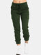 Elastic Drawstring Waist Solid Color Casual Pants For Women - Army Green