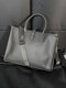 Men Vintage Faux Leather Large Capacity Multi-Carry Briefcase Business Crossbody Bag - Gray