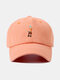 Unisex Cotton Cartoon Fashion Figure Embroidery Adjustable Trendy Breathable Sunscreen Baseball Cap - Orange