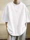 メンズレタージャカードドロップショルダールーズTシャツ - 白い