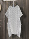 Polka Dot Print Irregular Plus Size Dress with Pockets - White